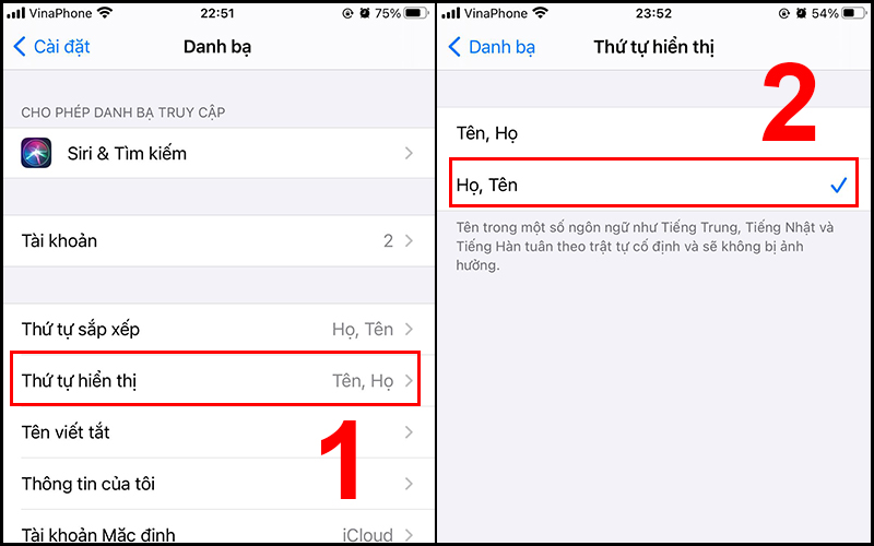 Cách sửa lỗi tên danh bạ bị đảo ngược trên điện thoại Android, iPhone